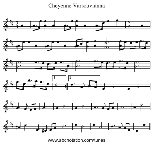 Cheyenne Varsouvianna - staff notation