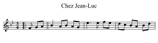 Chez Jean-Luc - staff notation