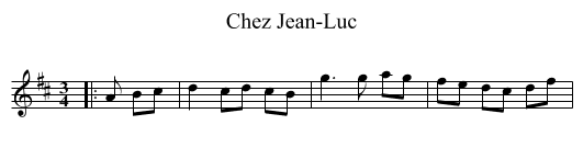 Chez Jean-Luc - staff notation