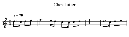 Chez Jutier - staff notation