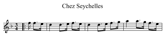 Chez Seychelles - staff notation
