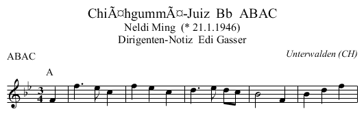 ChiÃ¤hgummÃ¤-Juiz  Bb  ABAC - staff notation