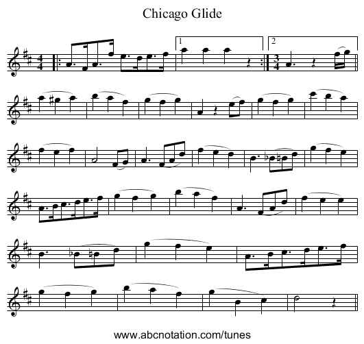 Chicago Glide - staff notation