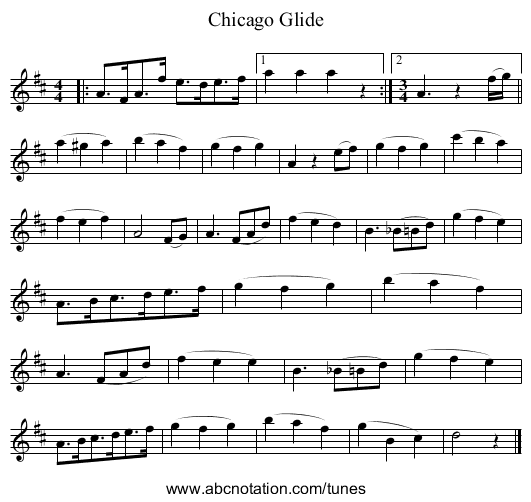 Chicago Glide - staff notation