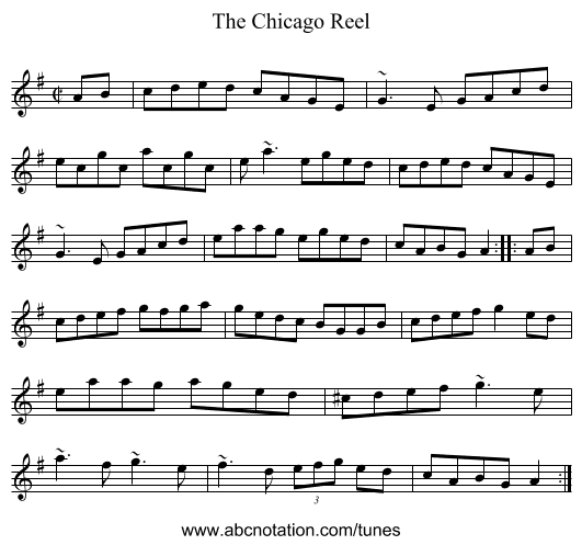 Chicago Reel, The - staff notation