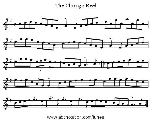 Chicago Reel, The - staff notation