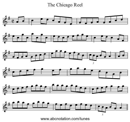 Chicago Reel, The - staff notation