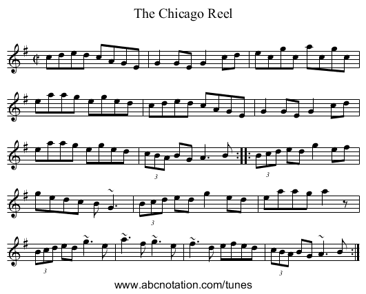 Chicago Reel, The - staff notation