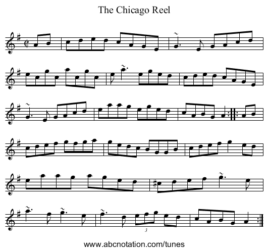 Chicago Reel, The - staff notation
