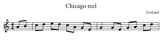 Chicago reel - staff notation