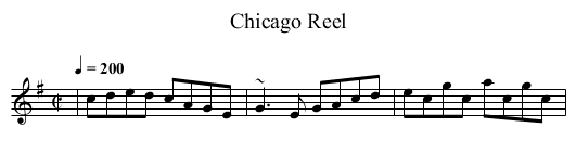 Chicago Reel - staff notation