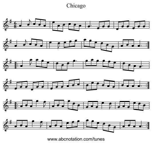 Chicago - staff notation