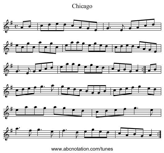 Chicago - staff notation