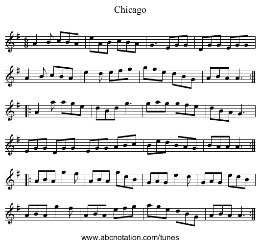 Chicago - staff notation