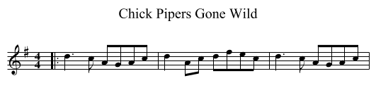 Chick Pipers Gone Wild - staff notation