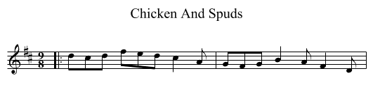 Chicken And Spuds - staff notation