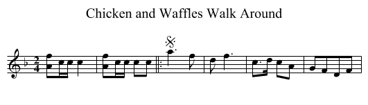 Chicken and Waffles Walk Around - staff notation