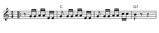 Chicken Dance  [C] - staff notation