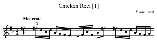 Chicken Reel [1] - staff notation
