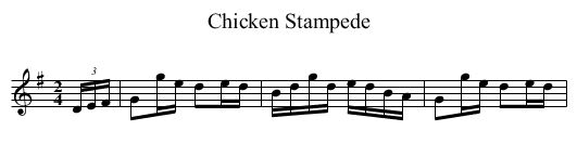 Chicken Stampede - staff notation