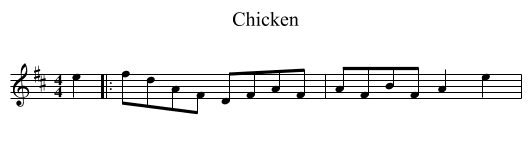 Chicken - staff notation