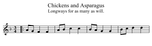 Chickens and Asparagus - staff notation