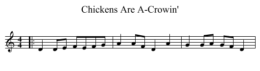 Chickens Are A-Crowin' - staff notation
