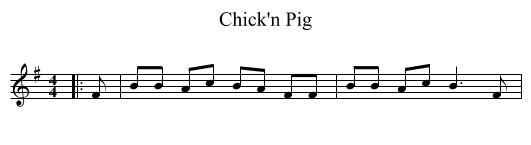Chick'n Pig - staff notation
