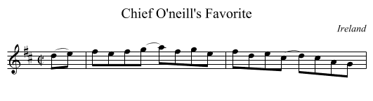 Chief O'neill's Favorite - staff notation