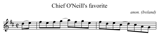 Chief O'Neill's favorite - staff notation