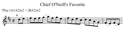 Chief O'Neill's Favorite - staff notation