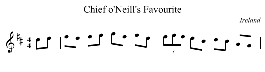 Chief o'Neill's Favourite - staff notation