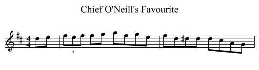 Chief O'Neill's Favourite - staff notation