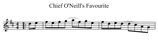 Chief O'Neill's Favourite - staff notation