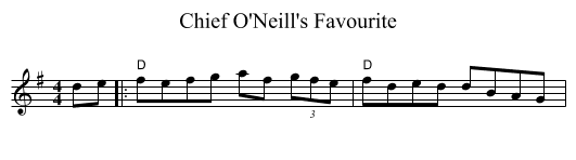 Chief O'Neill's Favourite - staff notation