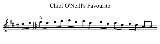 Chief O'Neill's Favourite - staff notation
