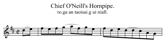 Chief O'Neill's Hornpipe. - staff notation