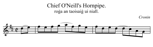 Chief O'Neill's Hornpipe. - staff notation