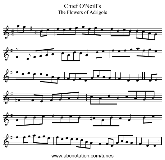 Chief O'Neill's - staff notation
