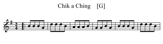 Chik a Ching    [G] - staff notation