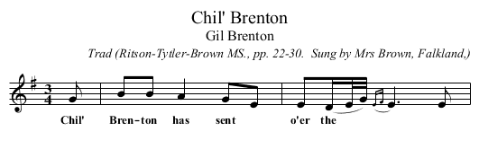 Chil' Brenton - staff notation