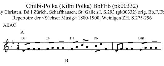 Chilbi-Polka (Kilbi Polka) BbFEb (pk00332) - staff notation