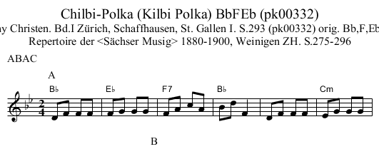 Chilbi-Polka (Kilbi Polka) BbFEb (pk00332) - staff notation
