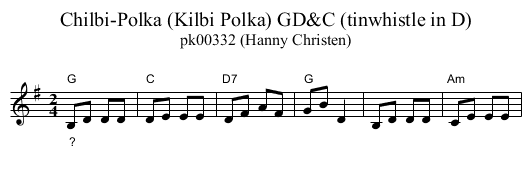 Chilbi-Polka (Kilbi Polka) GD&C (tinwhistle in D) - staff notation