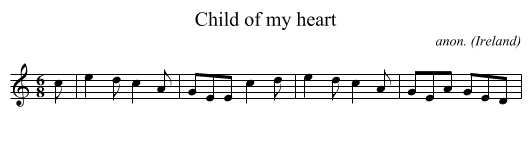 Child of my heart - staff notation