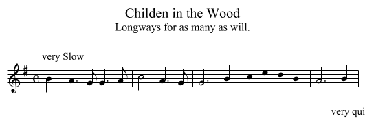 Childen in the Wood - staff notation