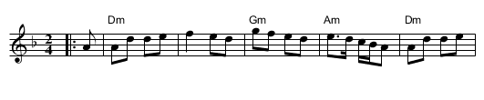 Childgrove in Dm - staff notation