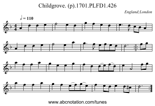 Childgrove. (p).1701.PLFD1.426 - staff notation