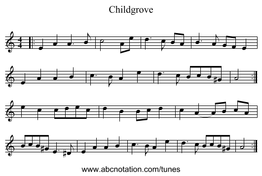 Childgrove - staff notation