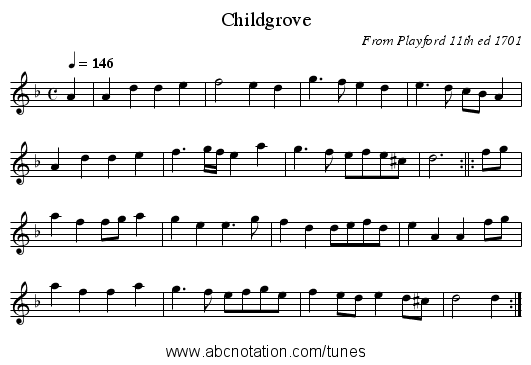 Childgrove - staff notation